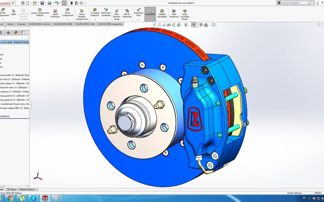 Ventilated brake disk and four piston caliper VAZ (Lada)